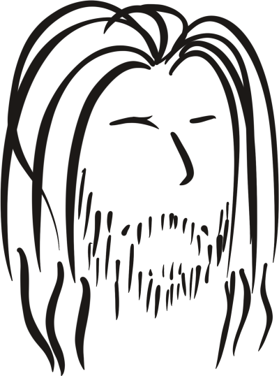 a simple lineart sketch of how isaac looks in real life